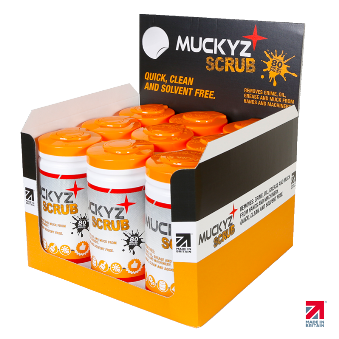 Muckyz Scrub 80 wipe tub POS box