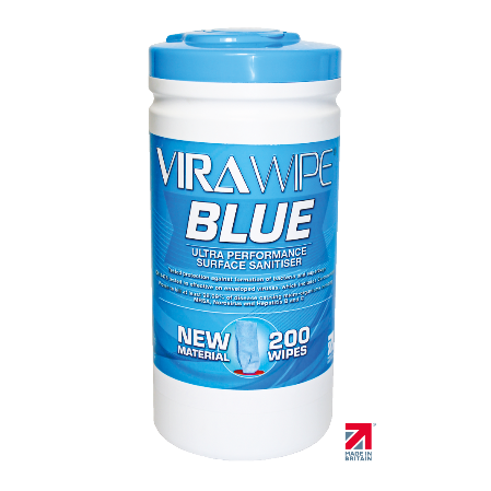 Virawipe Blue 200 wipe tub
